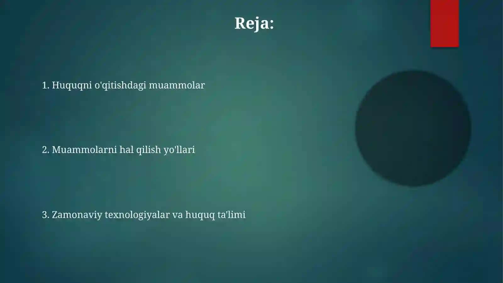 Huquq fanlarini oqitishda dolzarb muammolar va ularni hal qilish yollari 2