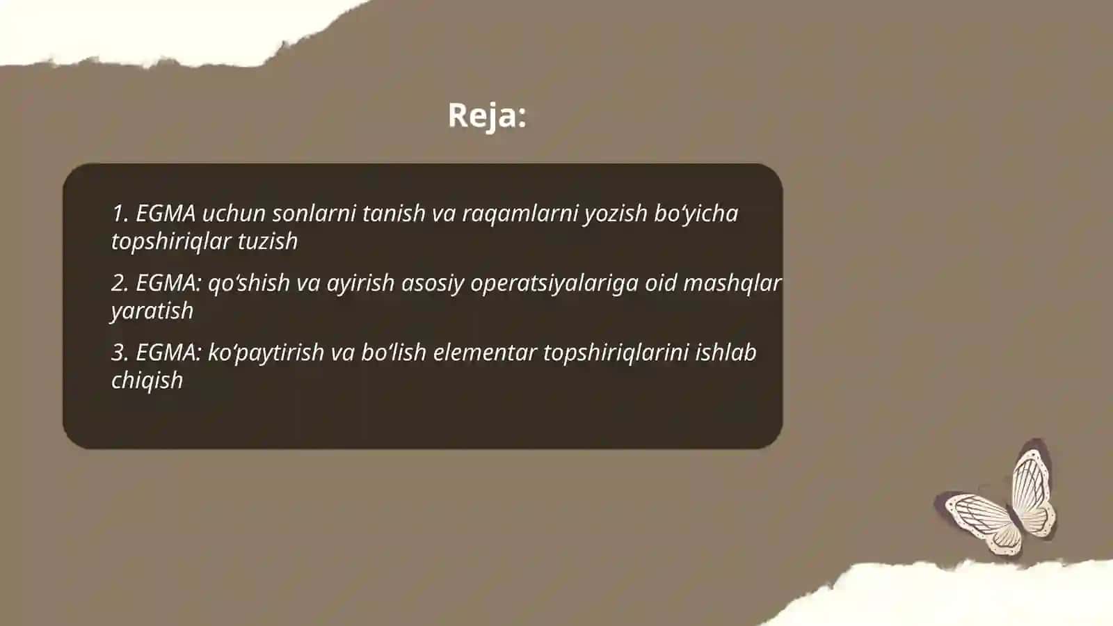 EGMA va EGRAlarga doir topshiriqlar tuzish 2