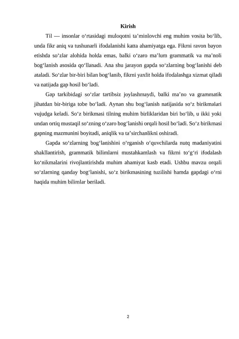 So‘z birikmasi va uning asosiy belgilari 2