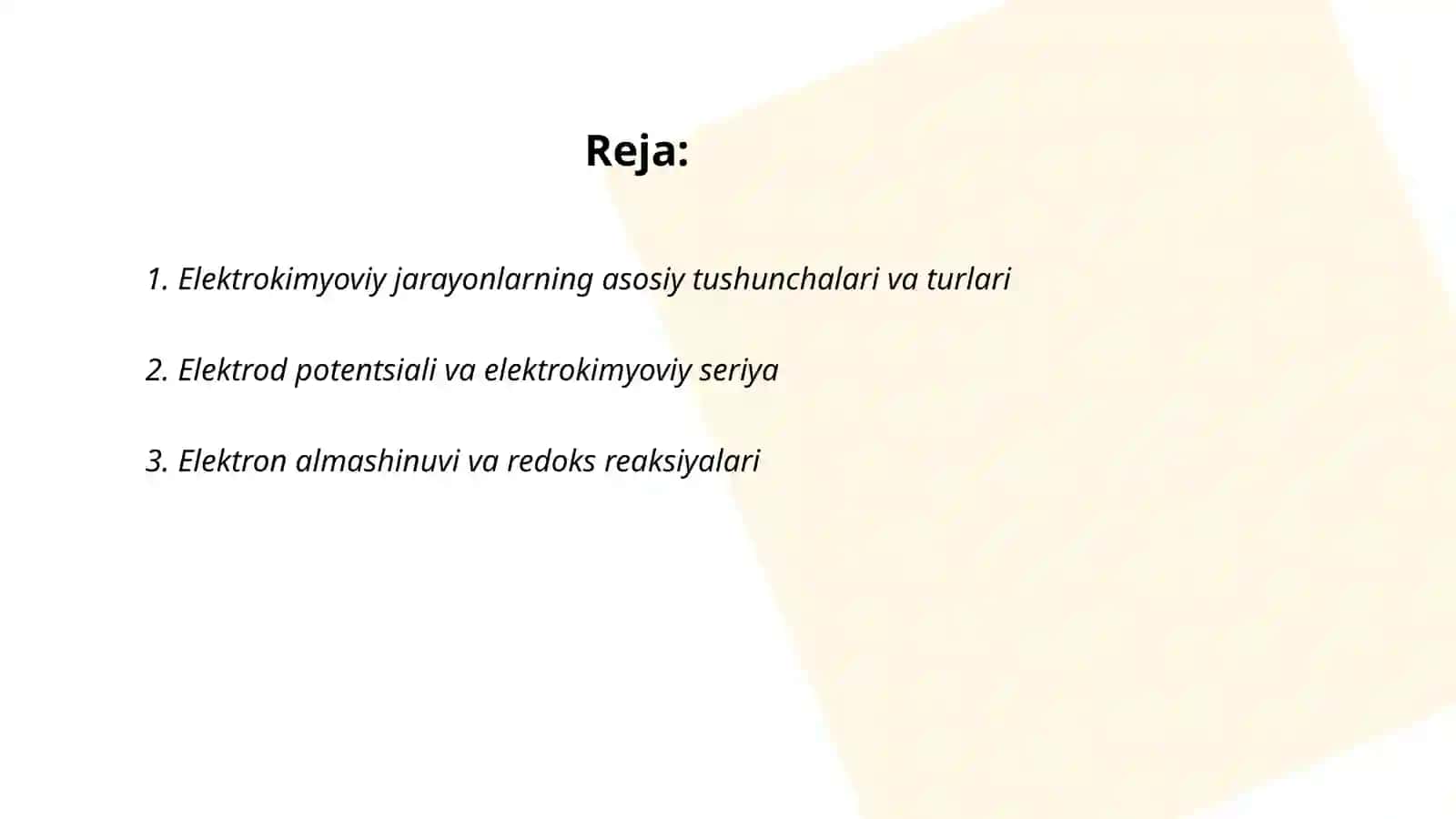 Elektrokimyoviy jarayonlar 2