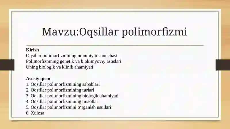 Oqsillar polimorfizmi 2