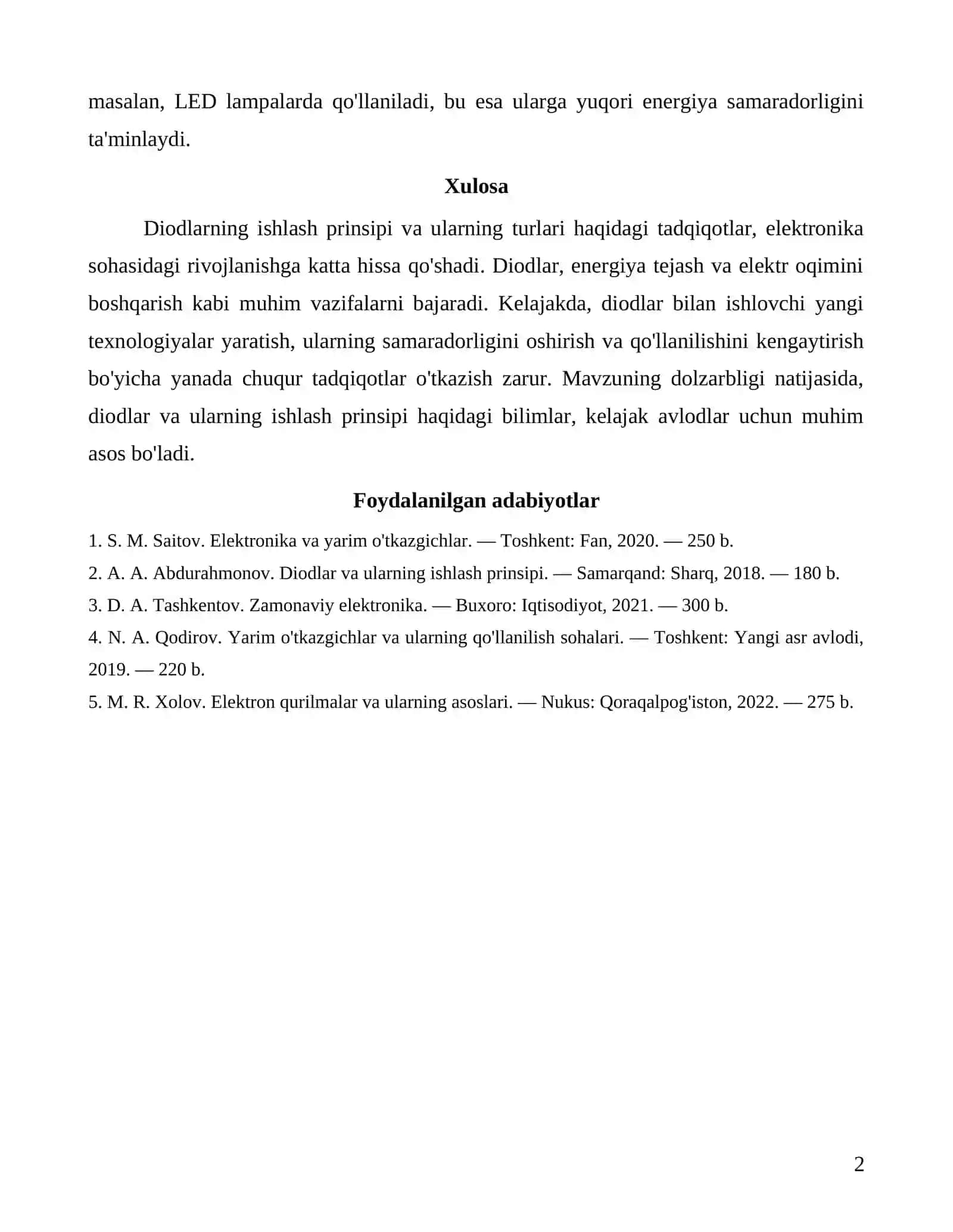 Diodlarning ishlash prinsipi 2