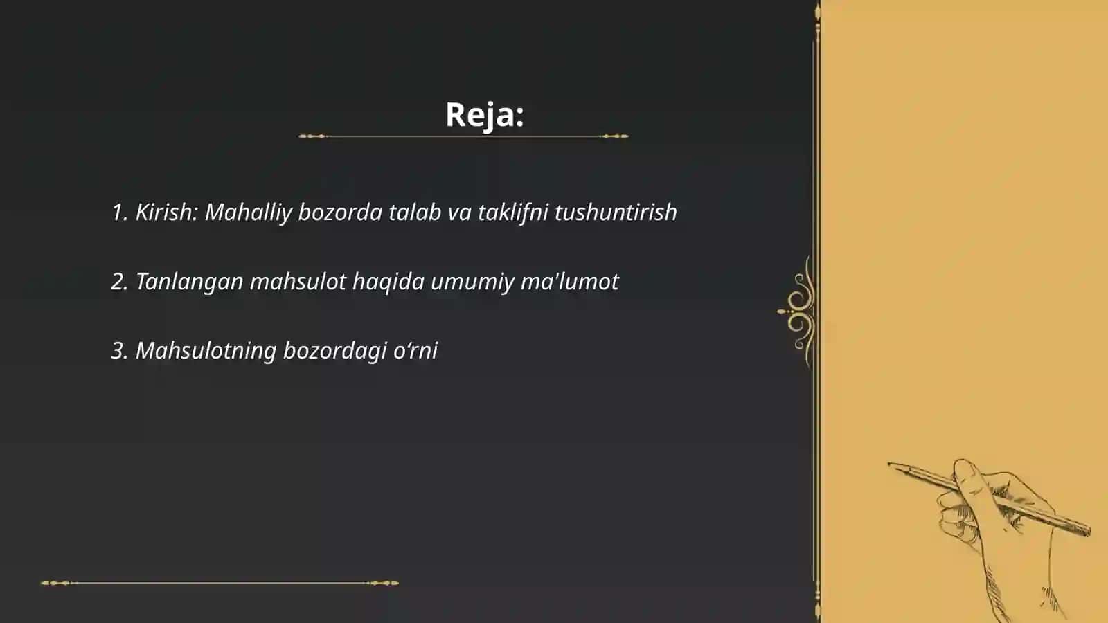 Mahalliy bozordagi talab va taklifni tahlil qilish 2