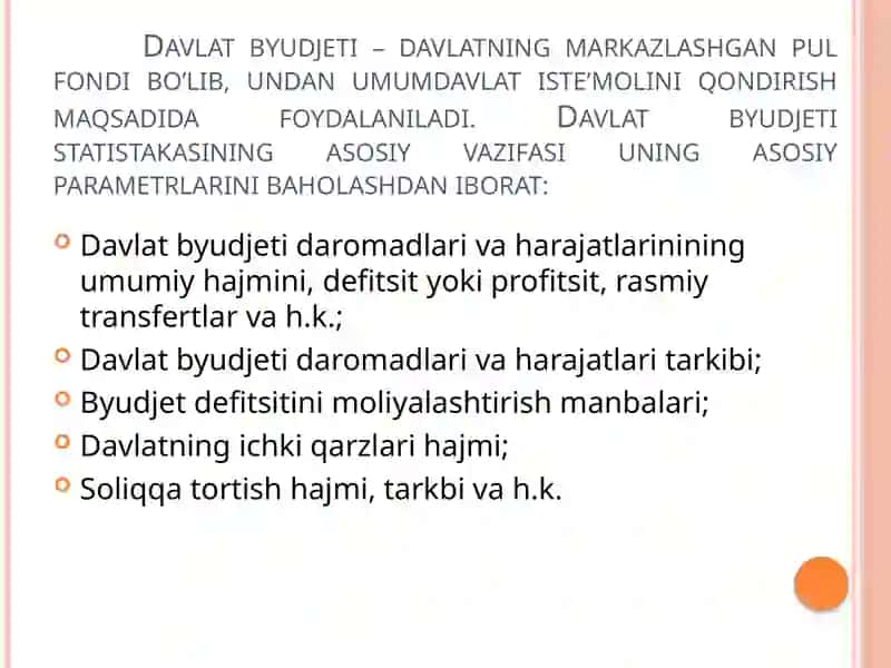 Moliya–kredittizimistatistikasi 2