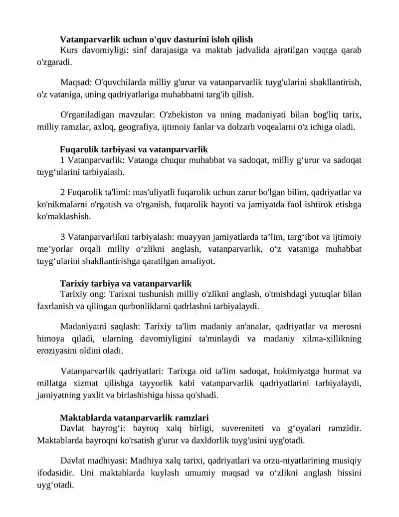 Vatanparvarlikni Tarbiyalash 2