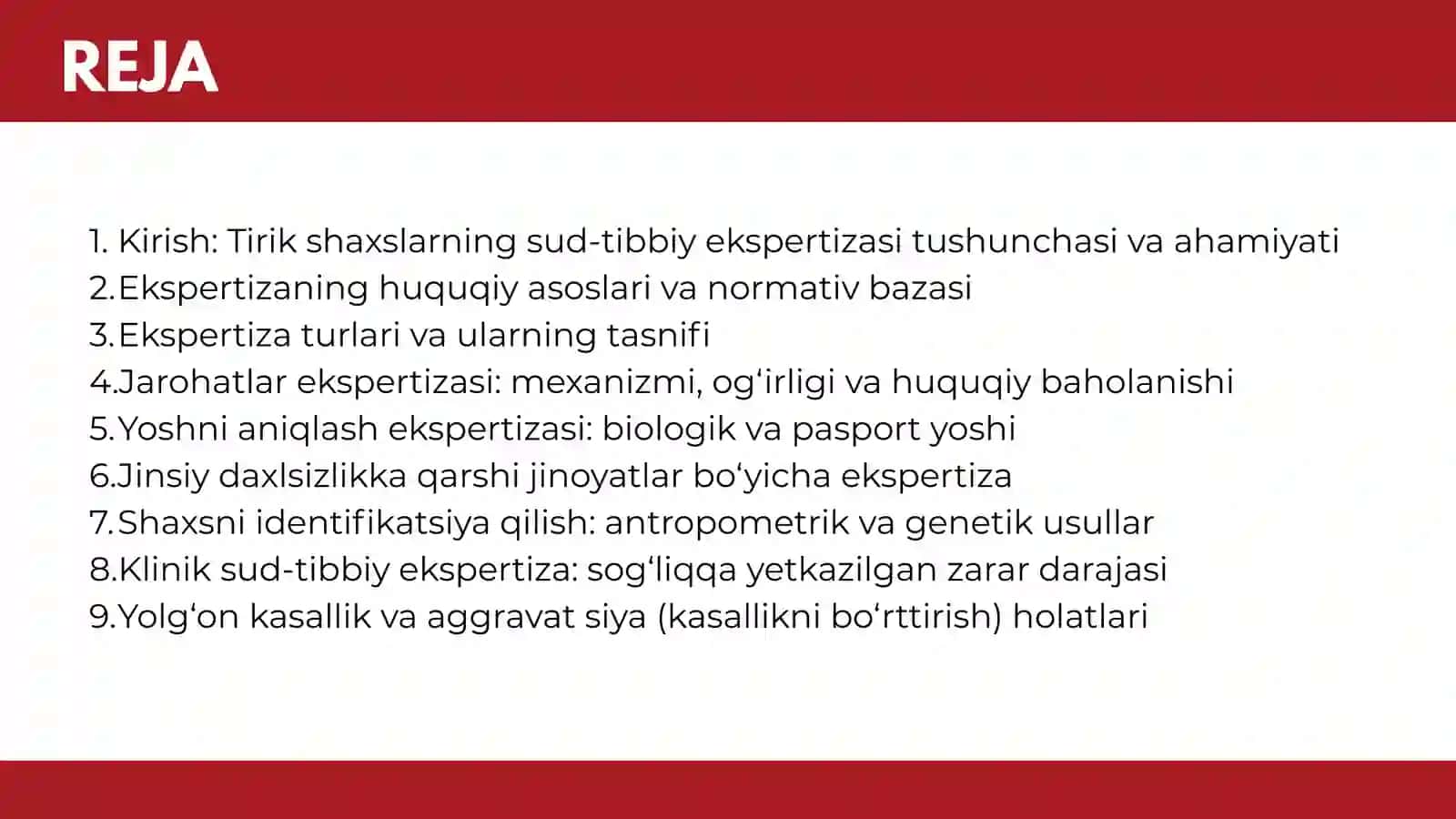 Tirik Shaxslarning Sud-Tibbiy Ekspertizasi 2