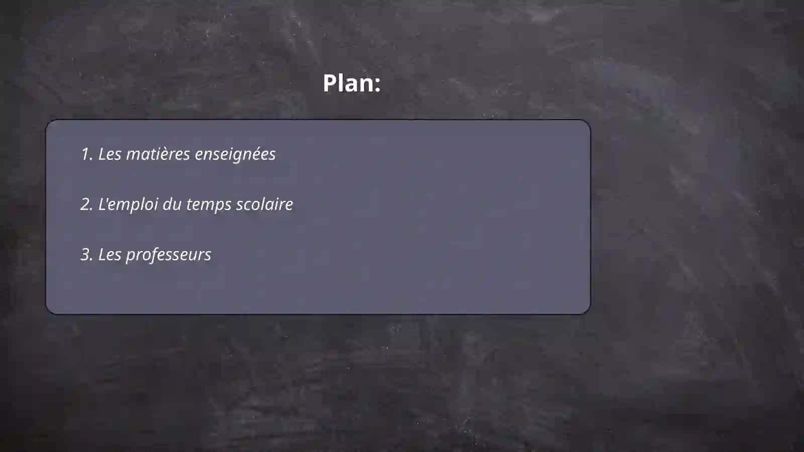 Les matières enseignées en France 2