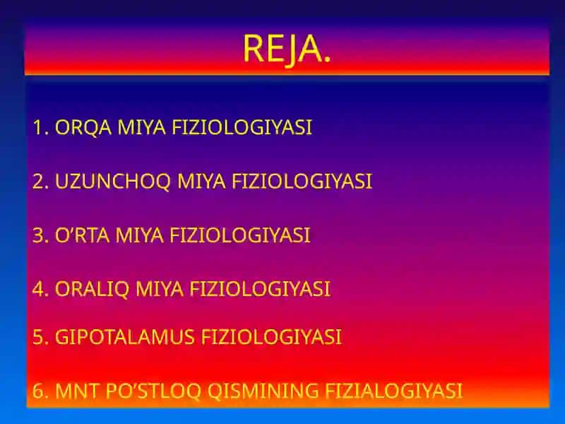 ORQA MIYA FIZIOLOGIYASI 2