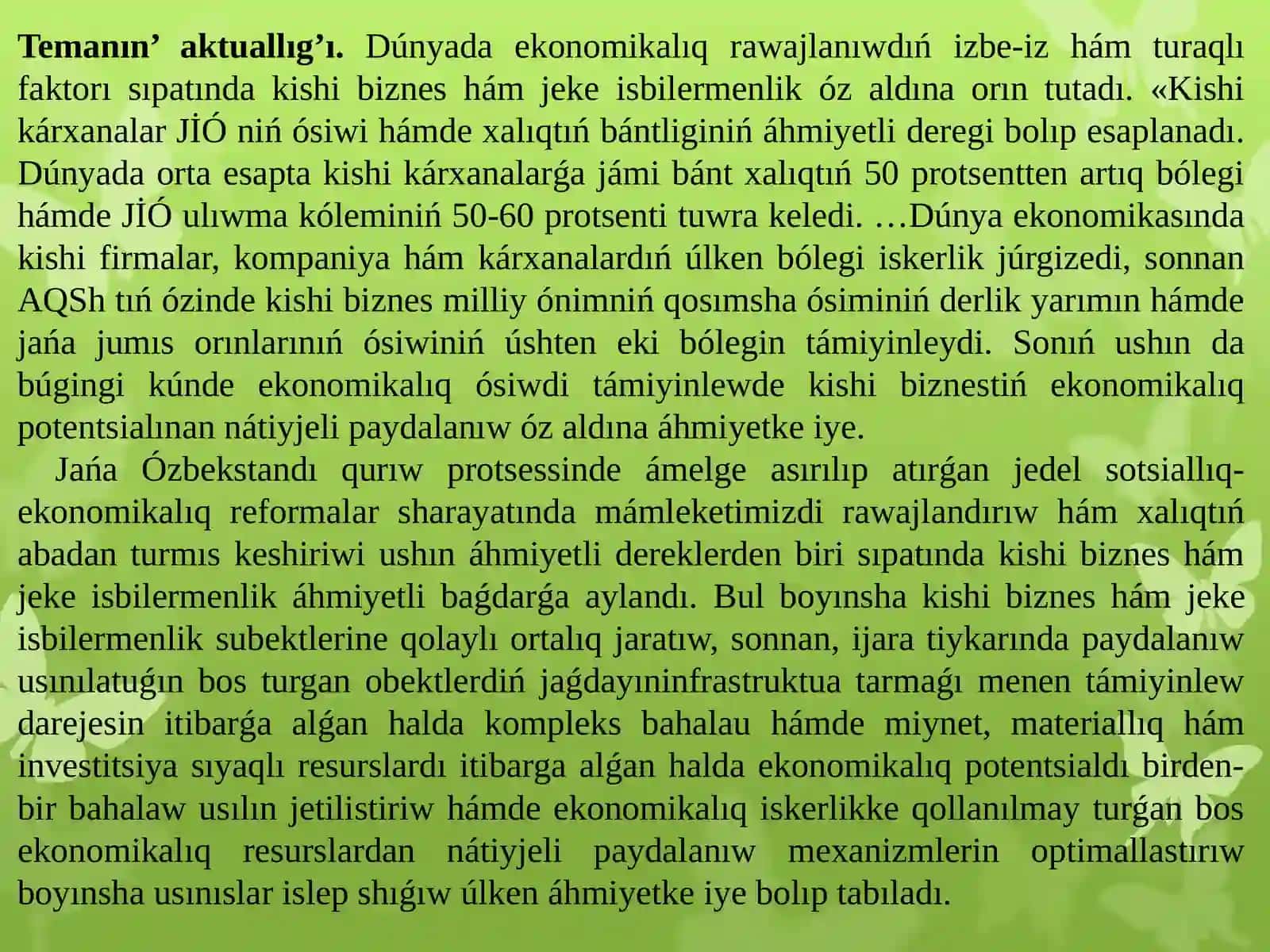 Pitkeriw qánigelik jumisi 2