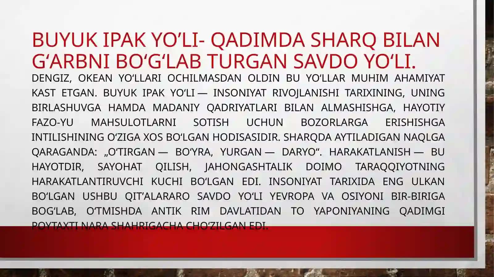 Buyuk ipak yo’li bo’ylab sayohat 2