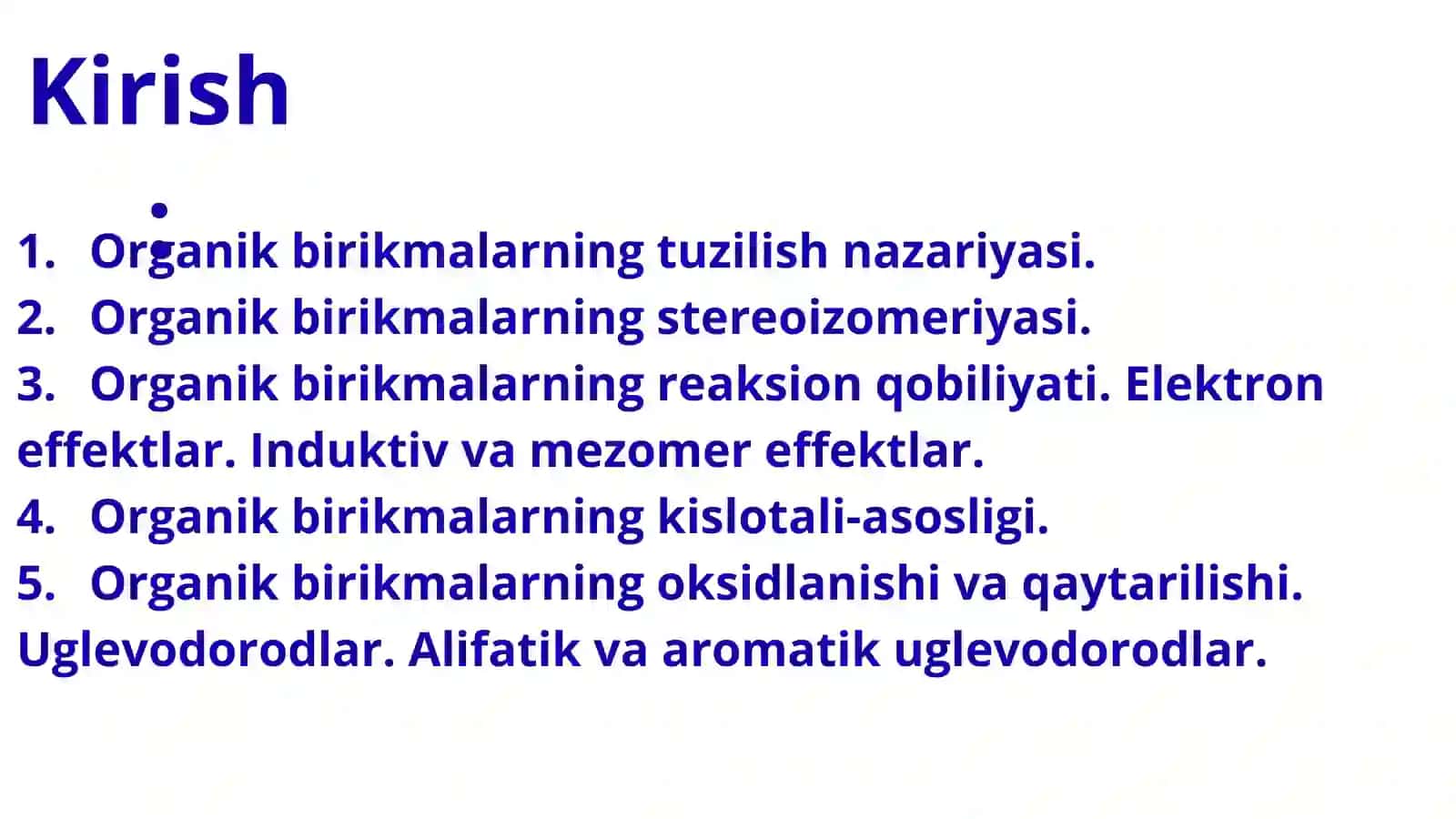 Organik kimyo asoslari 2