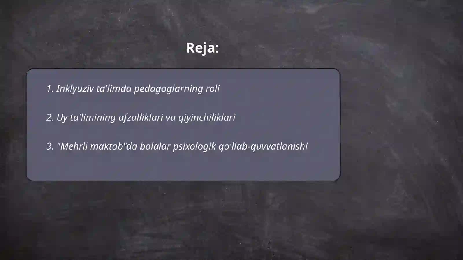 Mehrli maktab pedagogik tadbirlariga himoya 2