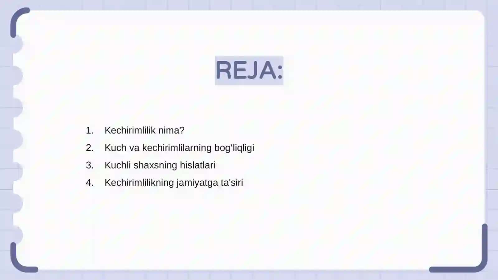 Kechirimlilik nima? 2
