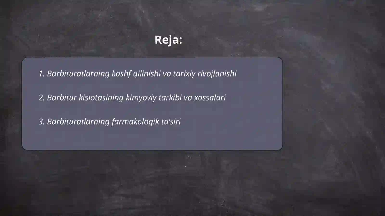Barbitur kislota va uning asosida olingan dori vositalari 2