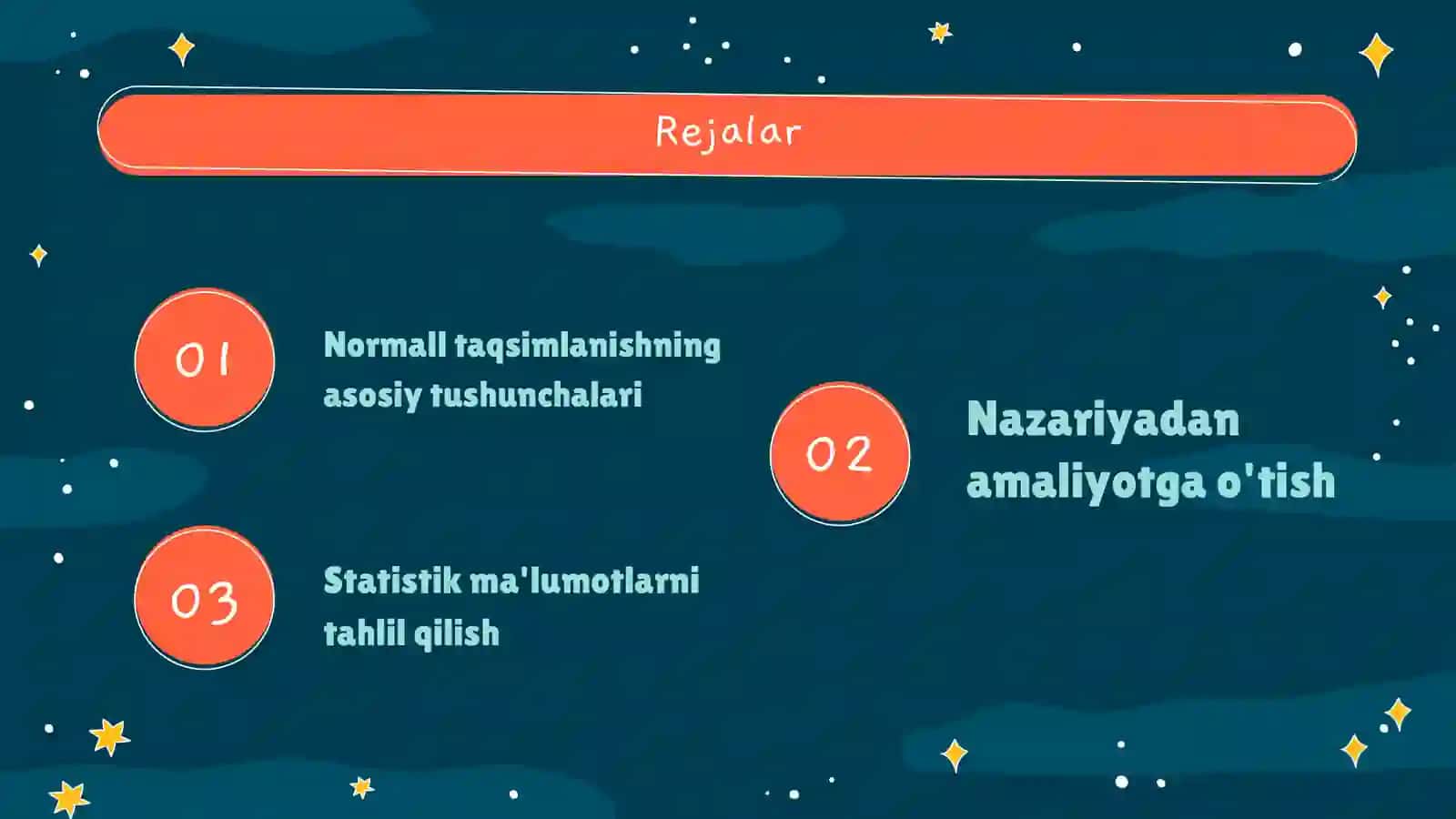 Normal taqsimlanishning nazariyasining amaliy jihatlari 2