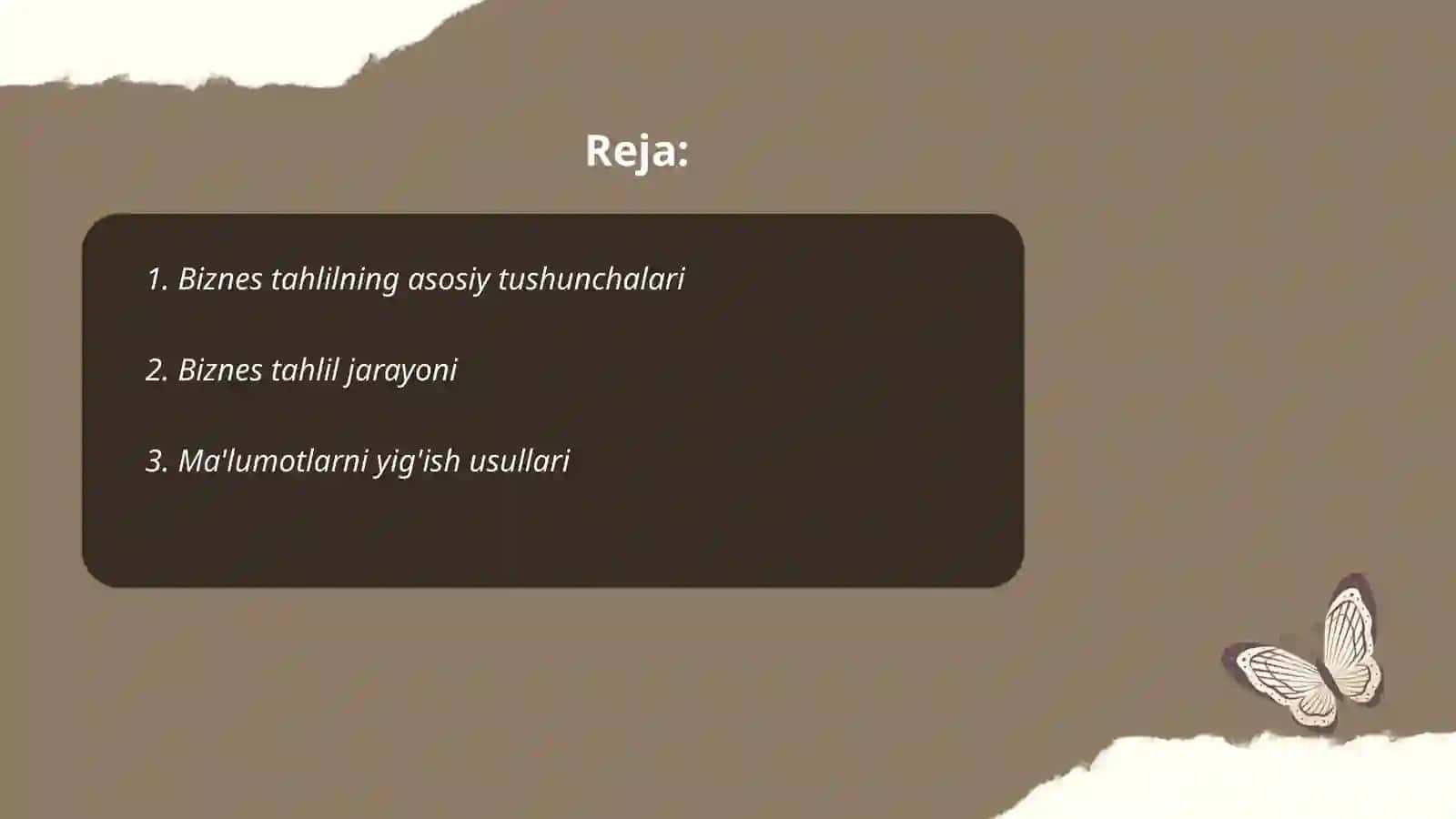 Biznes tahlil va uning usullari 2