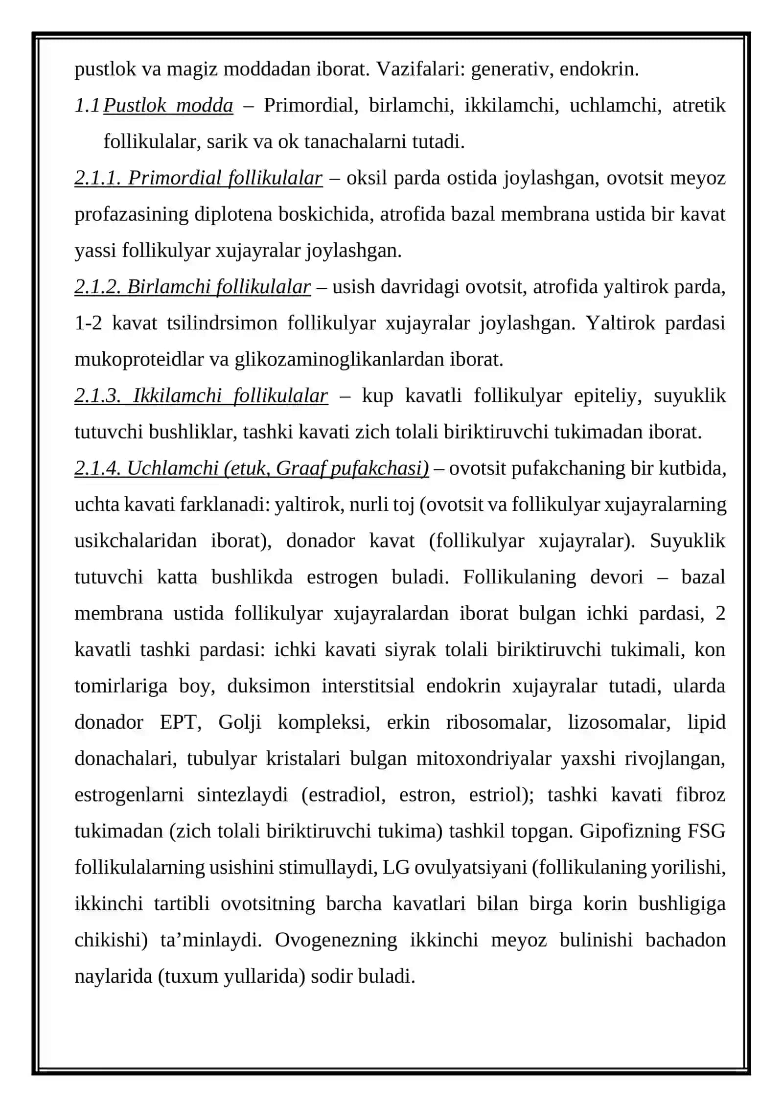Jinsiy organlar tuzilishi gistogenezi 2