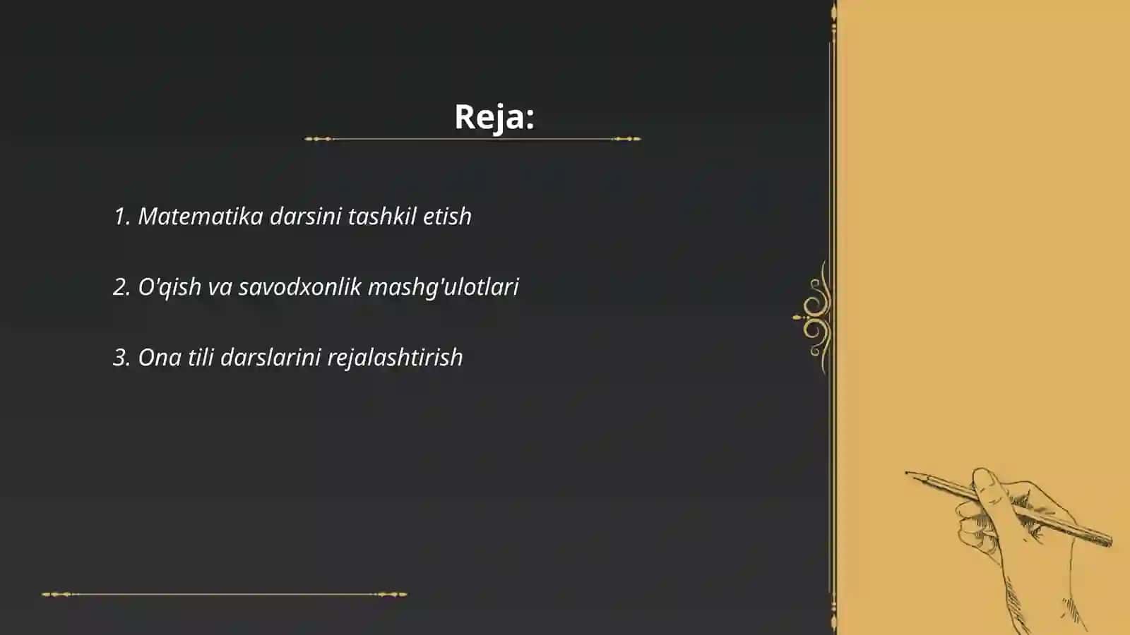 Matematika darslarini tashkil etish 2