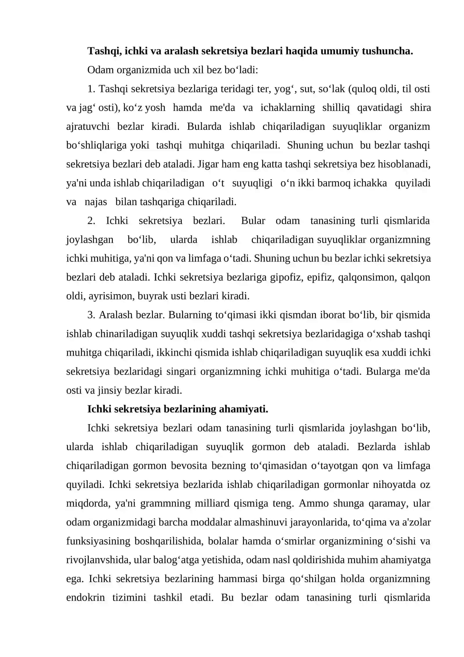 ICHKI SEKRETSIYA BEZLARI VA ULARNING JOYLASHUVI 2