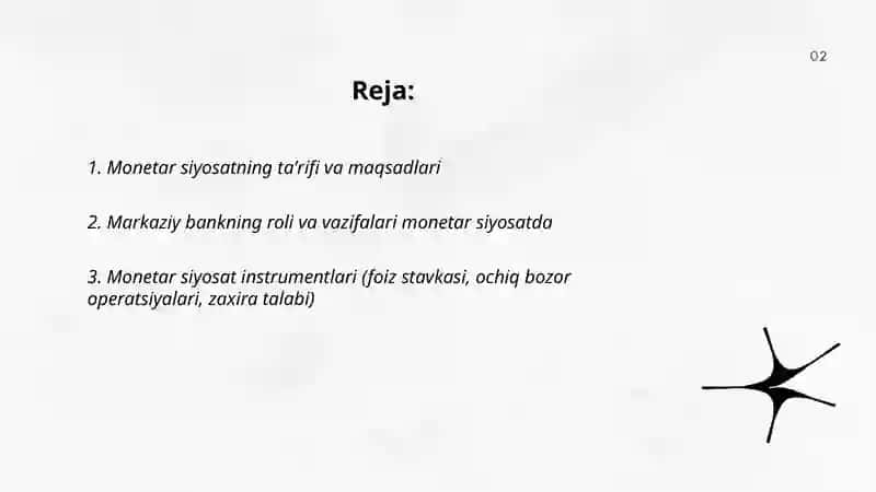 Monitar siyosat haqida tushuncha 2