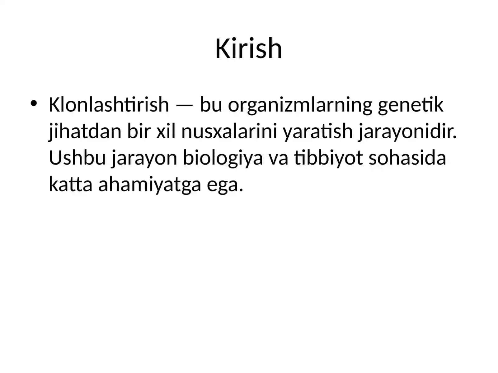Klonlar, klonlashtirish, klinik ahamiyati 2