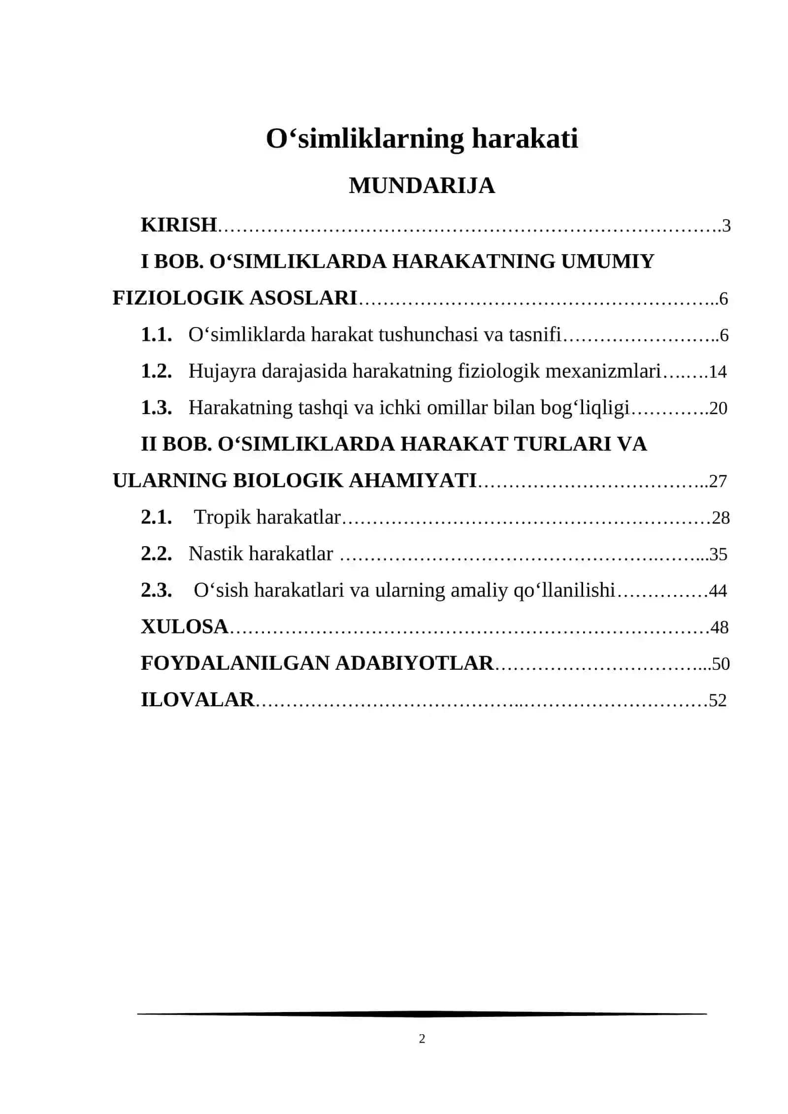 O‘simliklarning harakati 2