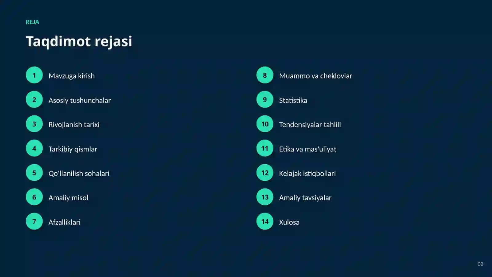 SUN'IY INTELLEKT • AI VA KATTA MA'LUMOTLAR 2