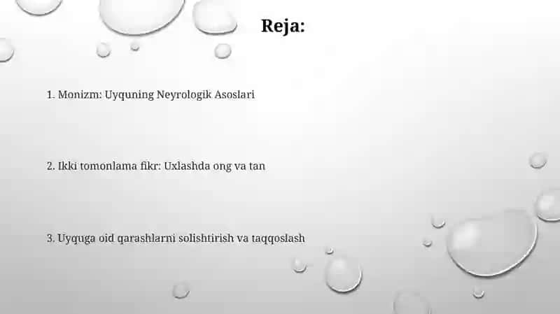 Monizm: Uyquning Neyrologik Asoslari 2