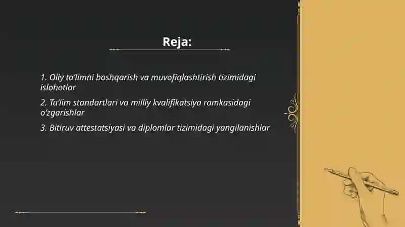 Oliy taʼlim tizimidagi oʻzgarishlar 2