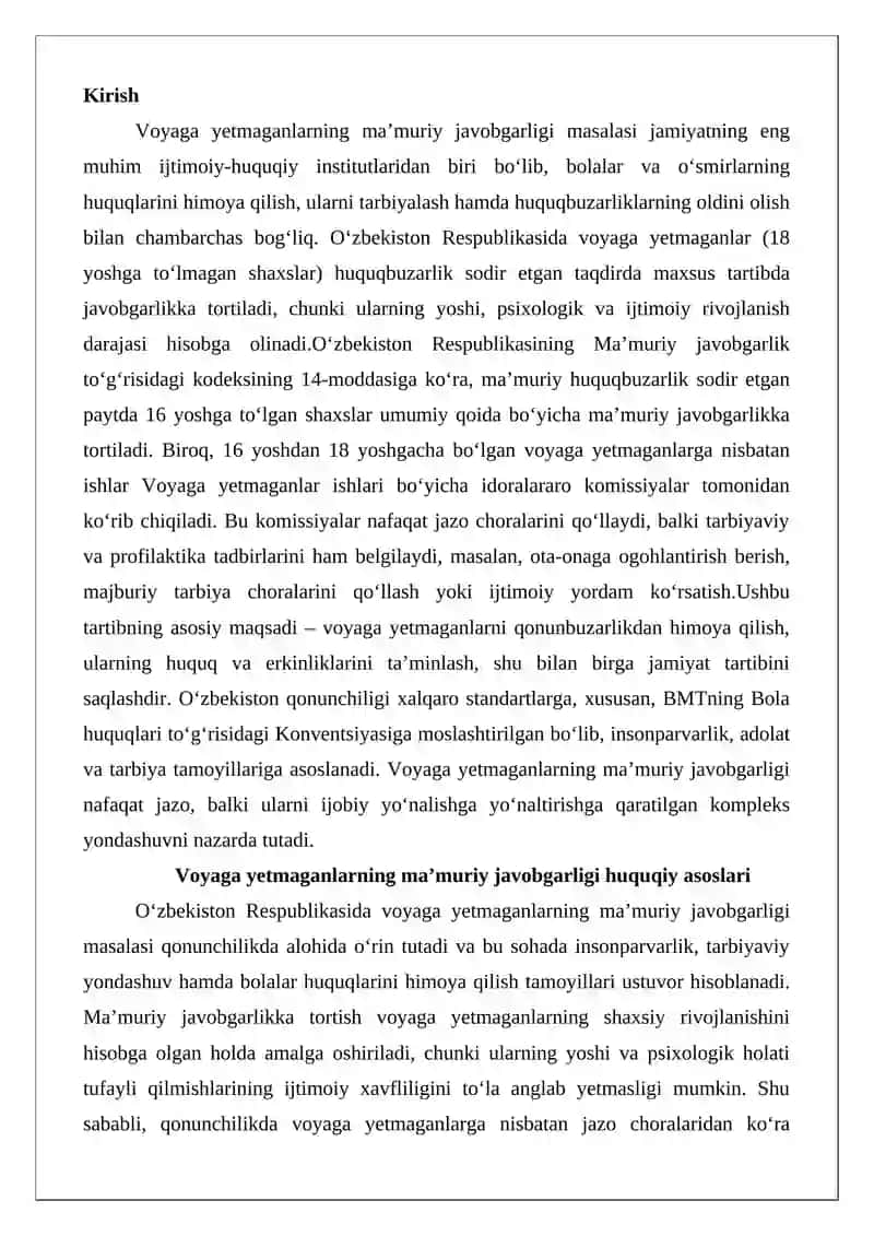 "Voyaga yetmaganlarning ma’muriy javobgarligi" 2
