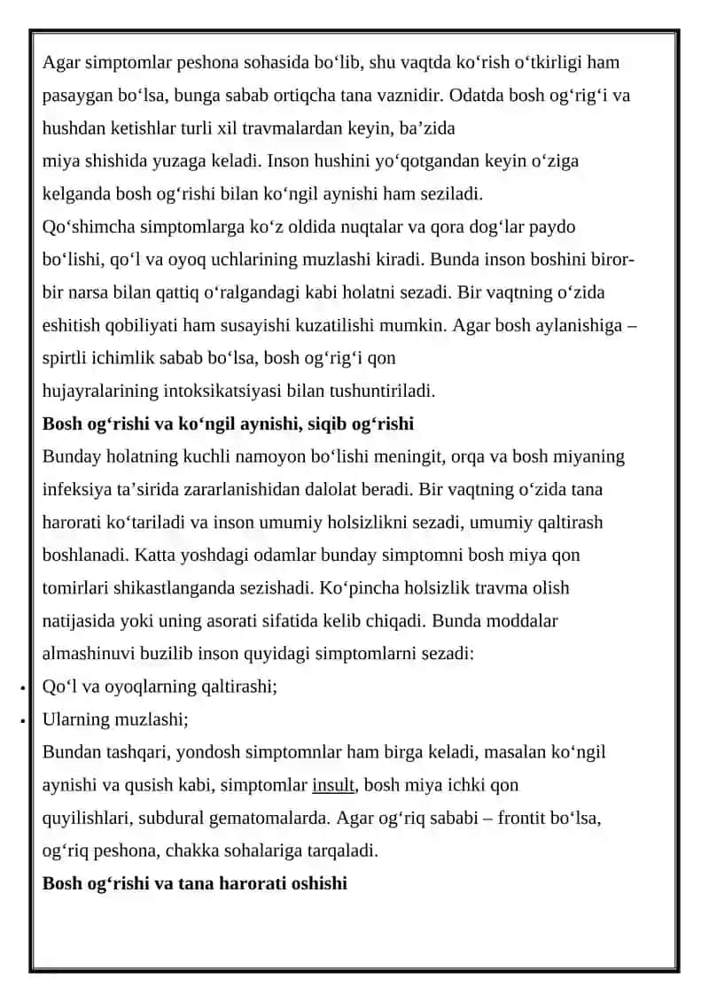OG'RIQ SINDROMI 2