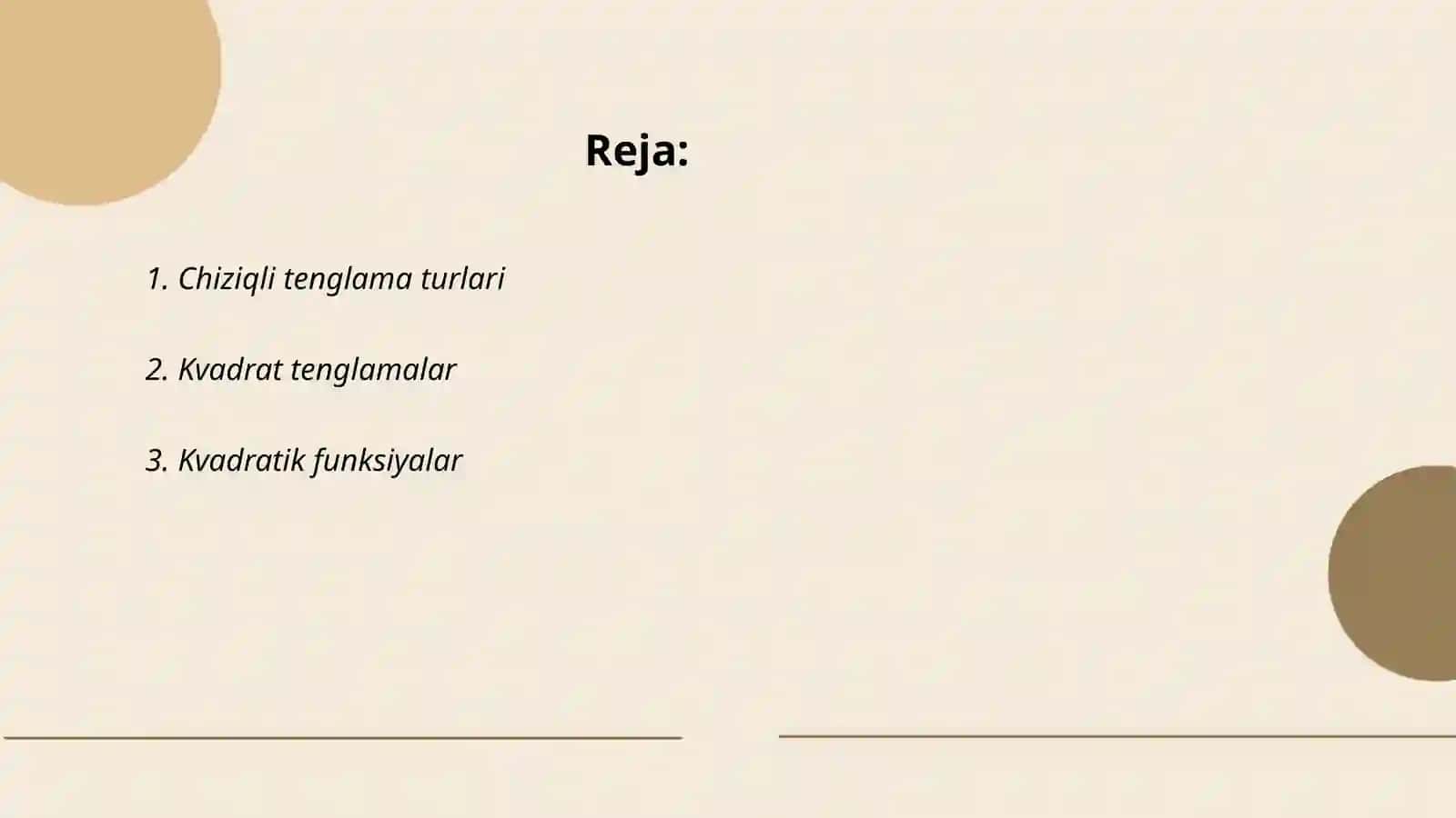 Ikkinchi tartibli chiziqlar 2