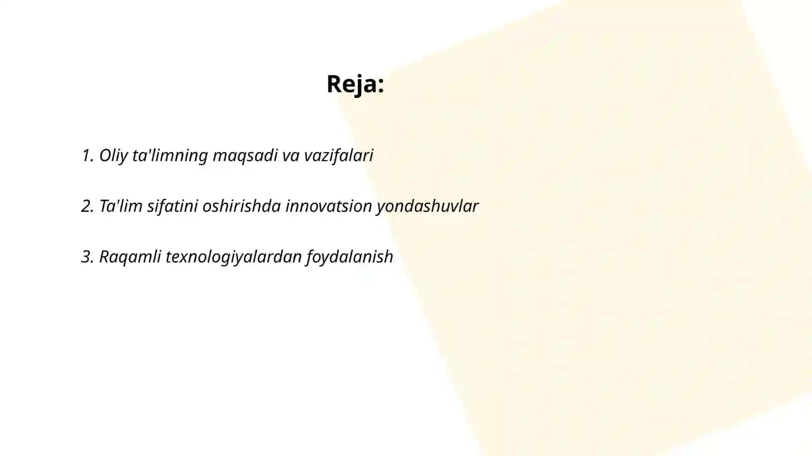 Oliy ta'limning maqsadi va vazifalari 2