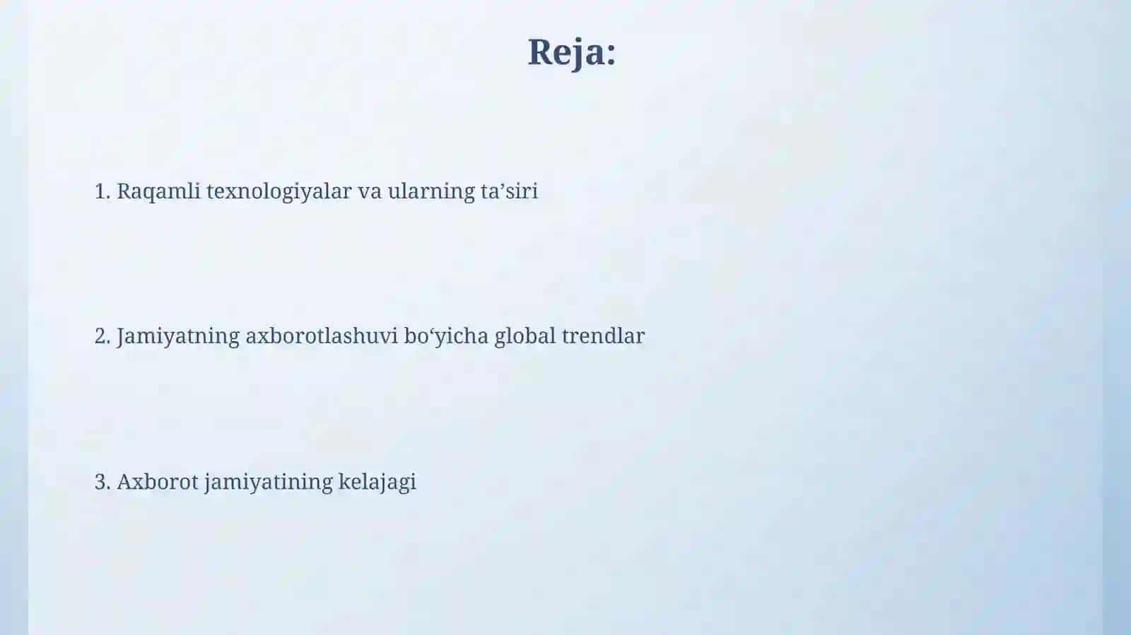 Jamiyat axborotlashuvining globaltendensiylari 2