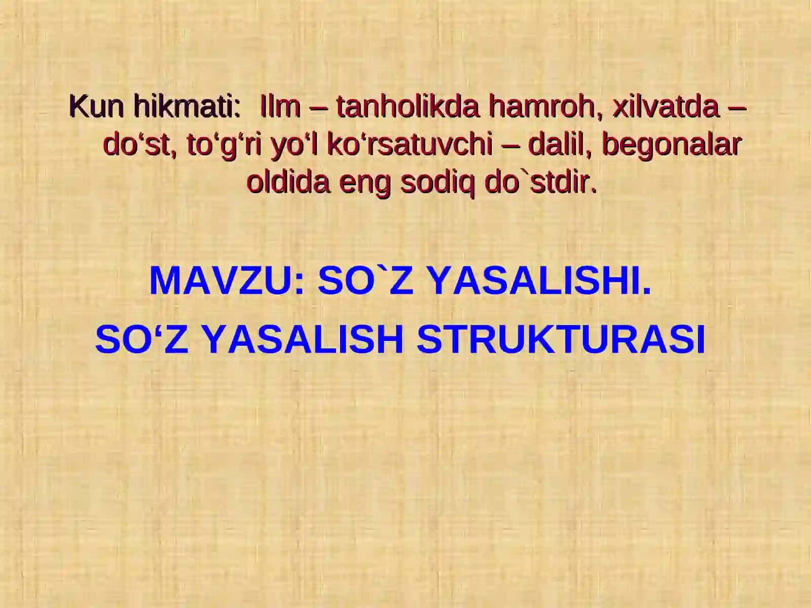 SO`Z YASALISHI 2