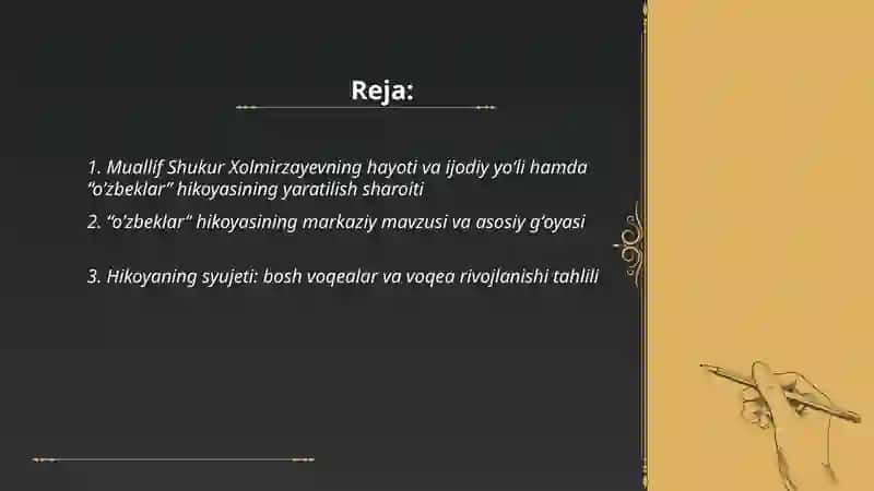 "o’zbeklar" hikoyasi tahlili 2