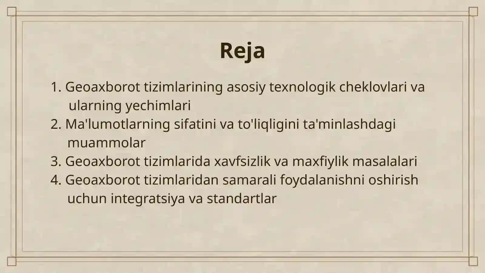 GEOAXBOROT TIZIMLARINI QO'LLASH MUAMMOLARI 2