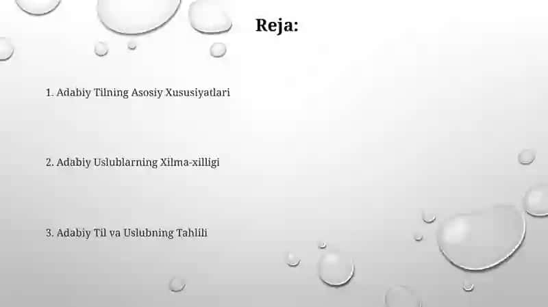 Adabiy Tilning Asosiy Xususiyatlari 2