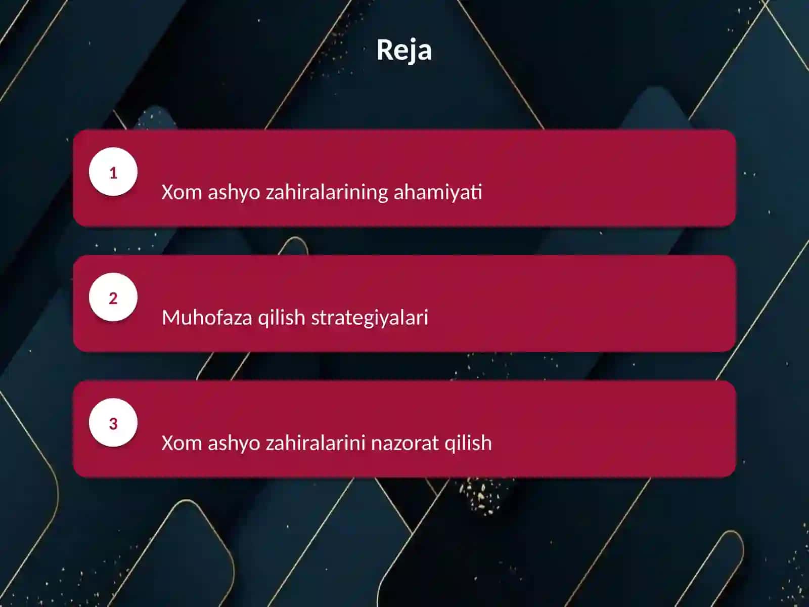 Xom ashyo zahiralarini muhofaza qilish 2
