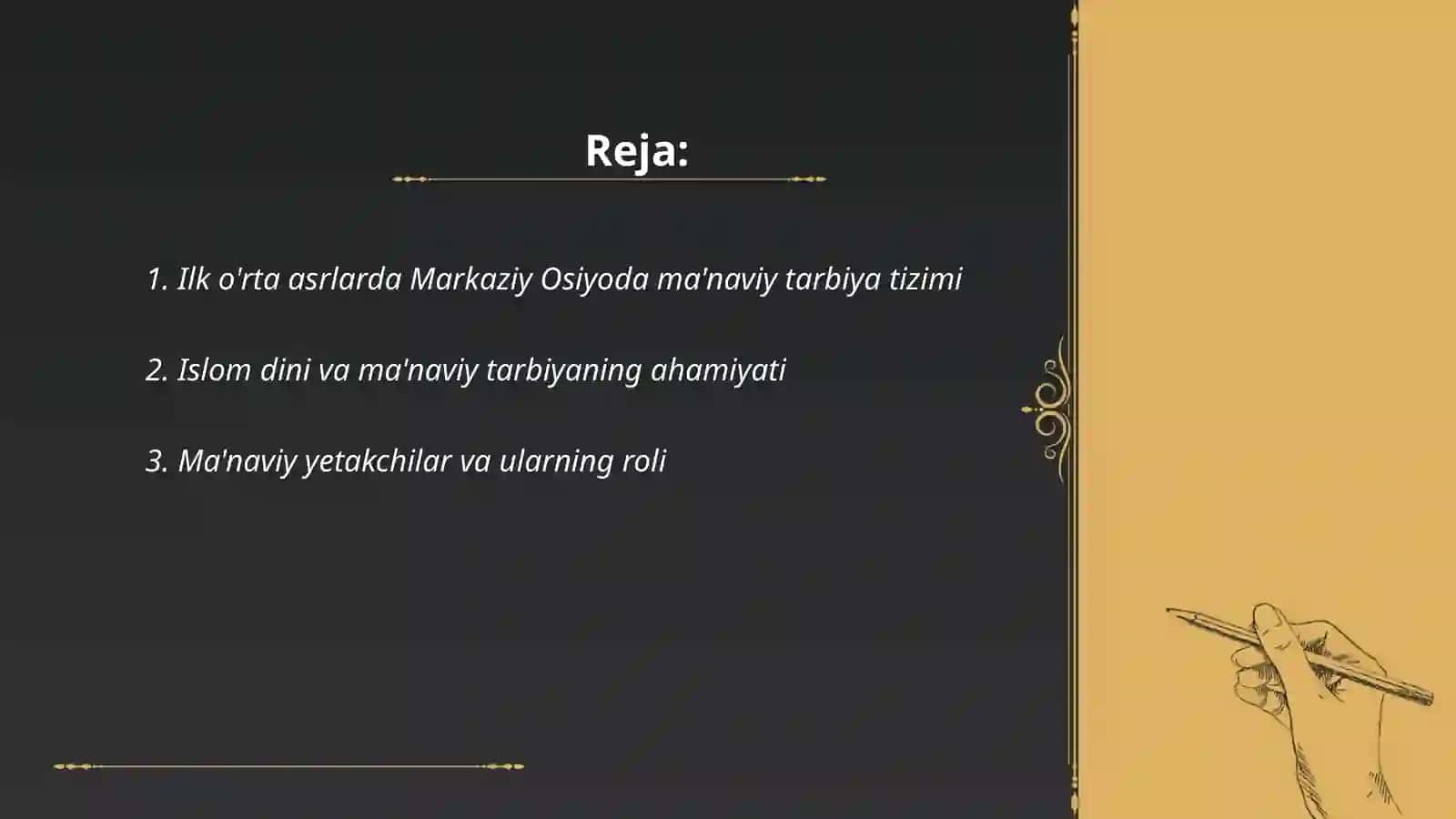 Ilk òrta asrlarda Markaziy Osiyoda ma'naviy tarbiya masalalari 2
