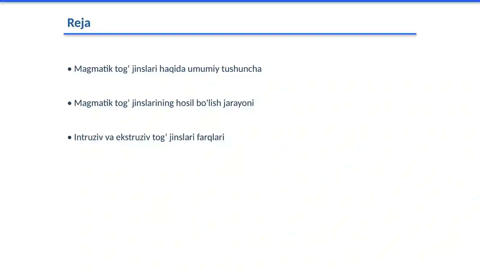 Magmatik togʻ jinslari tasnifi 2