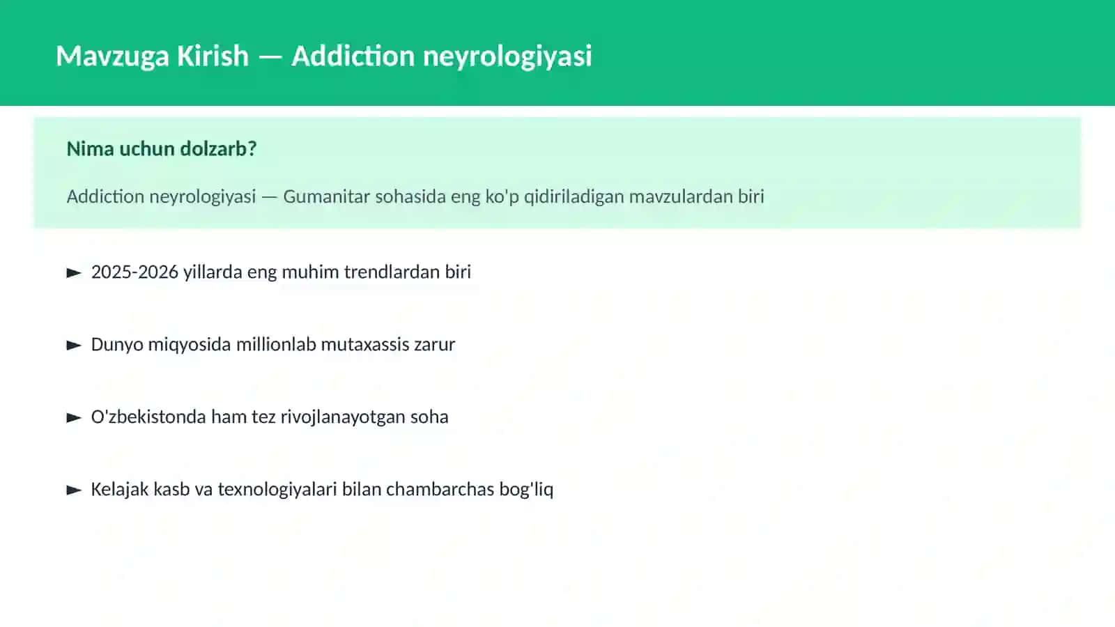 Addiction neyrologiyasi 2