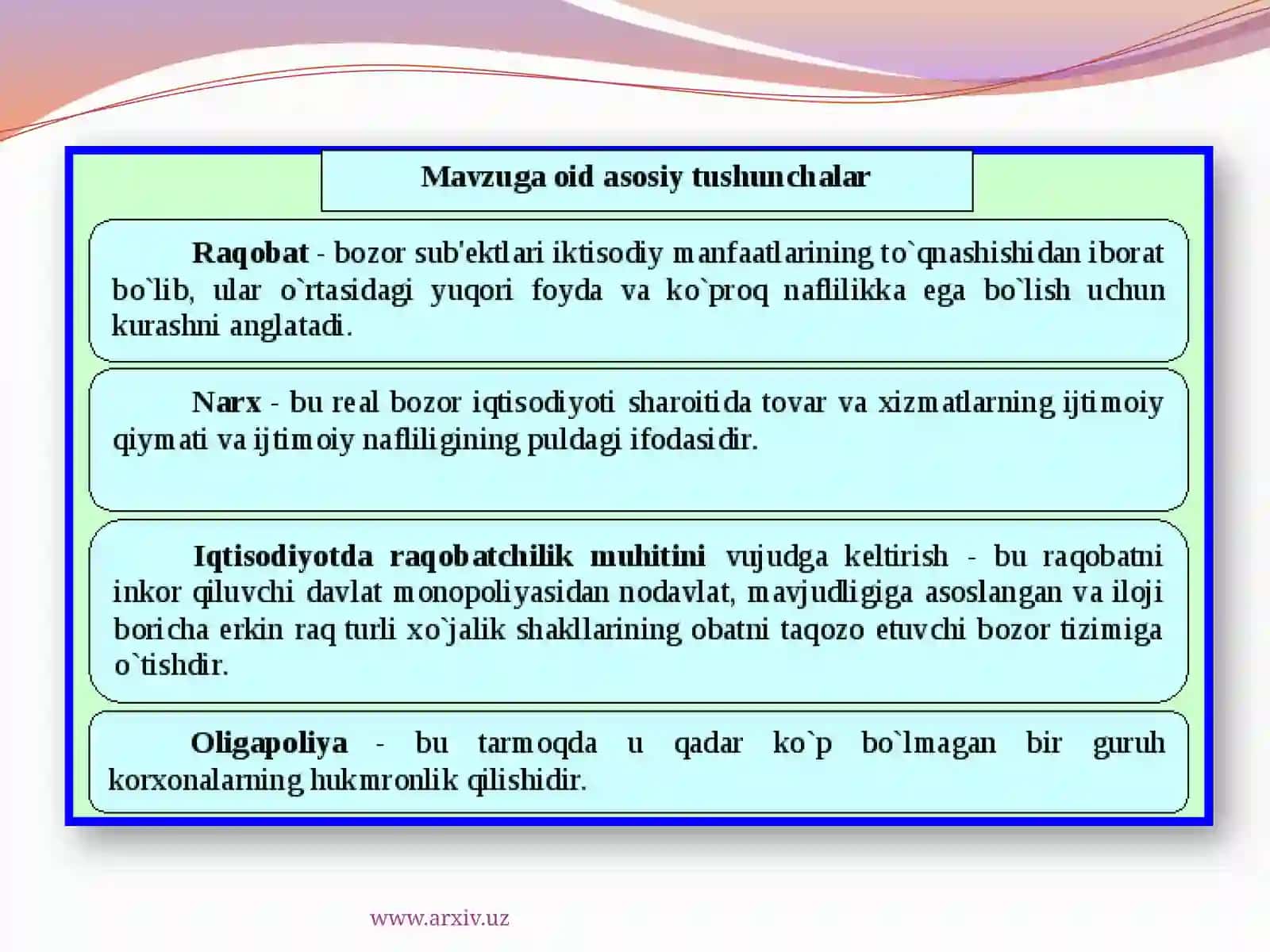 MONOPOLISTIK RAQOBAT VA OLIGOPOLIYA 2