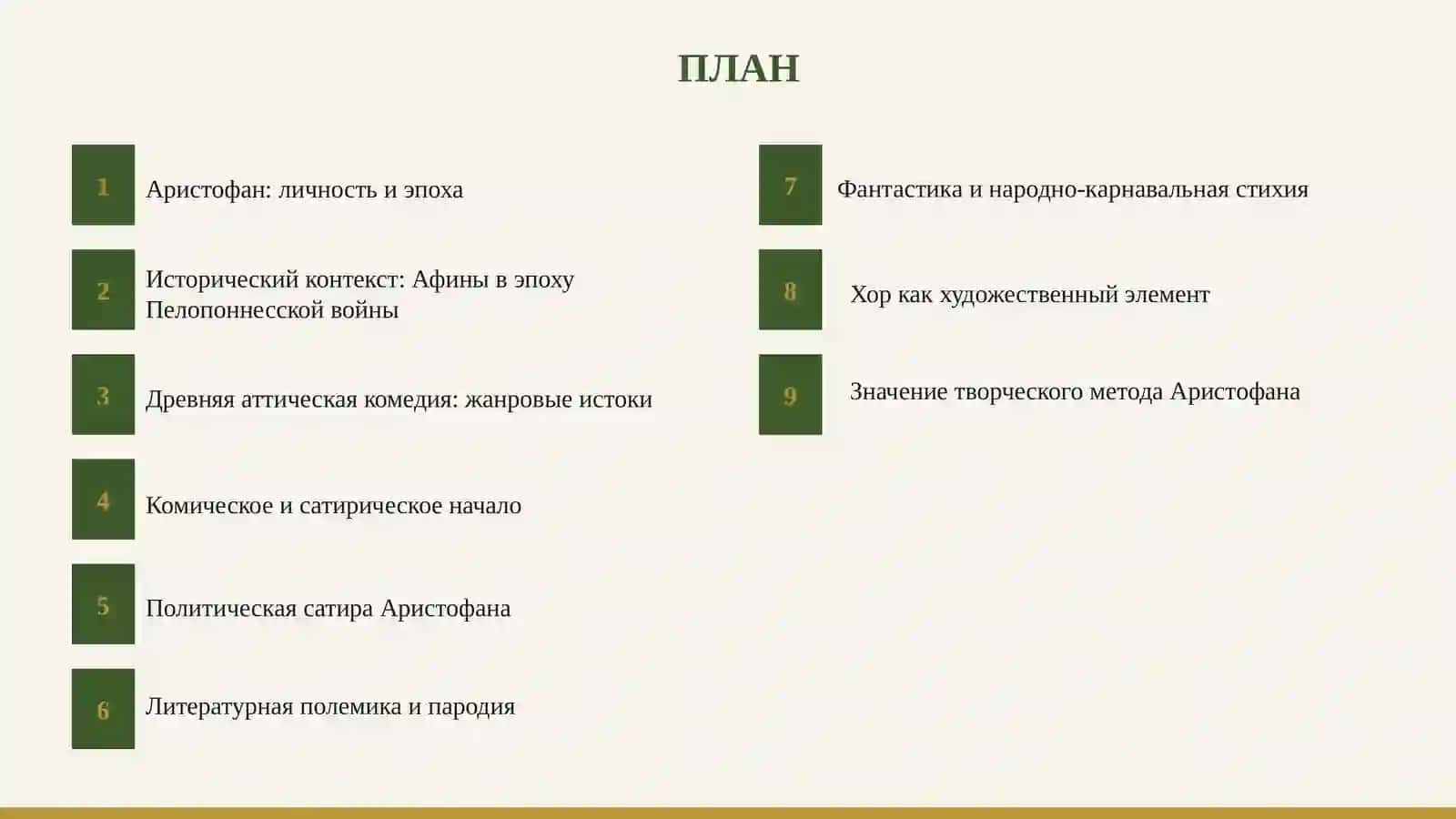 Мировая литература. Творческий метод Аристофана 2