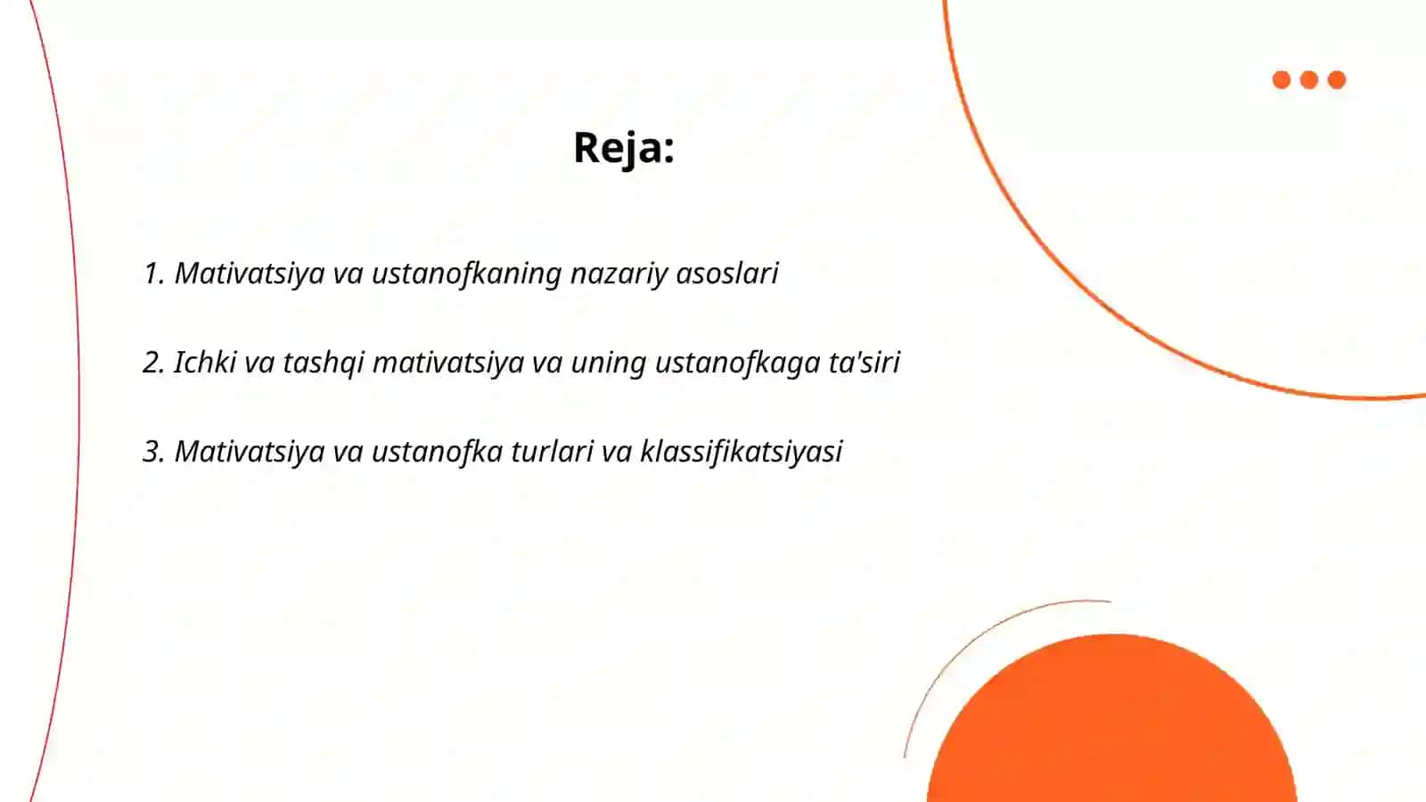 Mativatsiya va ustanofka 2