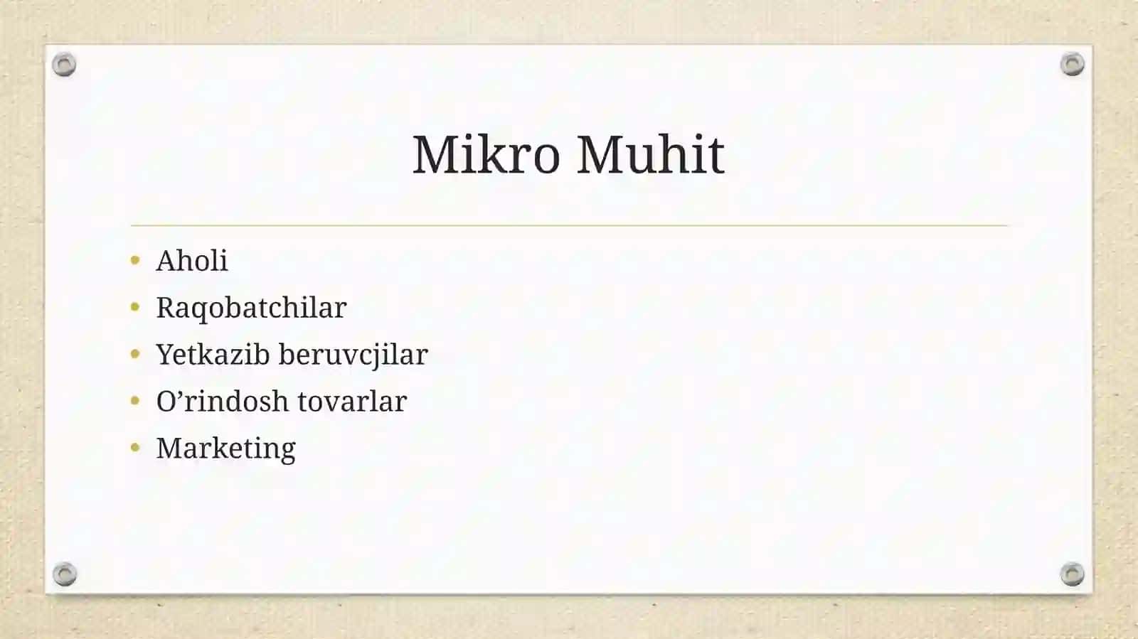 mikro iqtisodiyot omillari 2