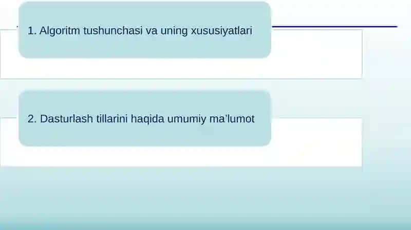 Algoritmlashtirish va dasturlash asoslari 2