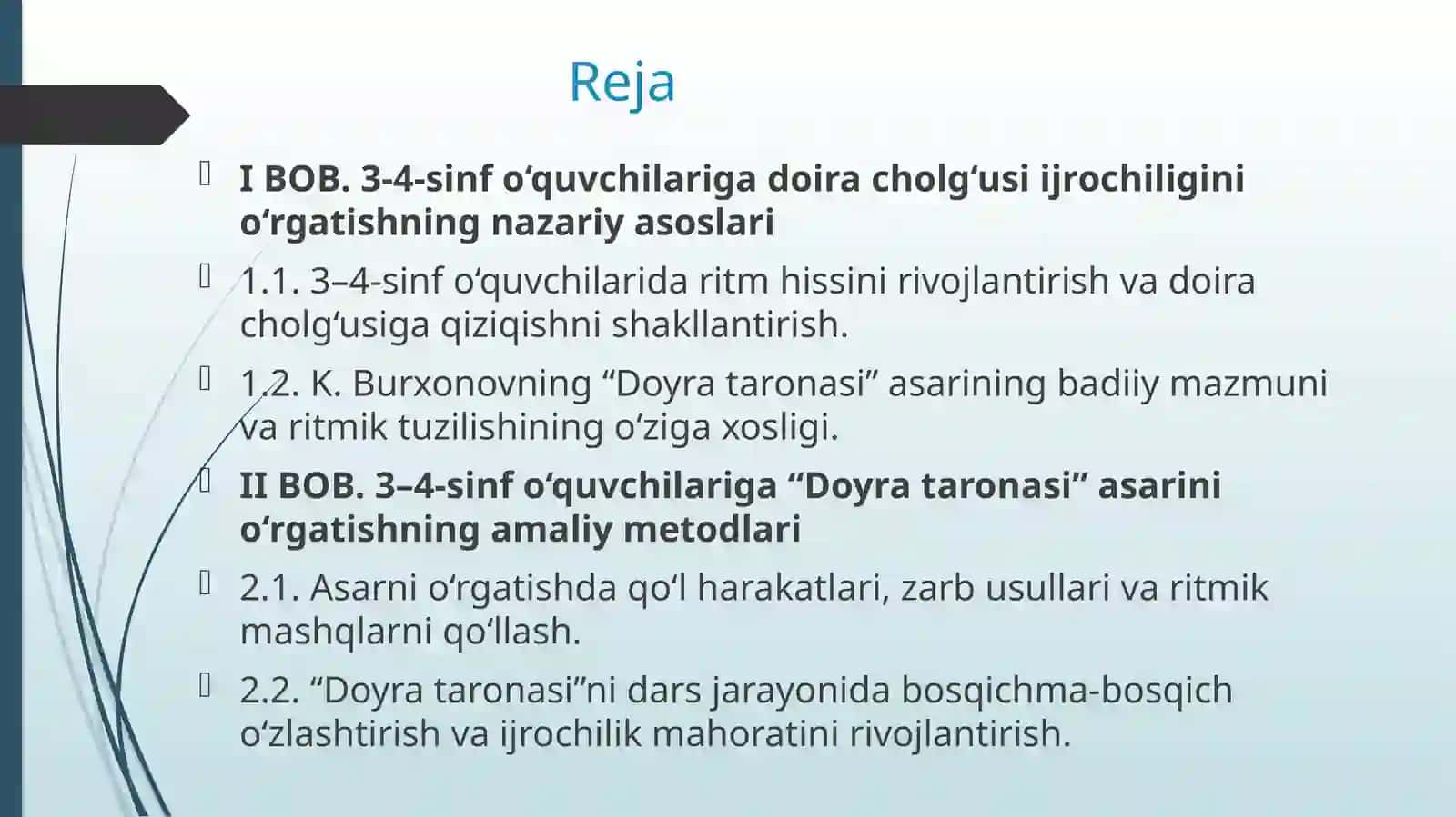 Doyra taronasi asarini o‘rgatish metodikasi 2
