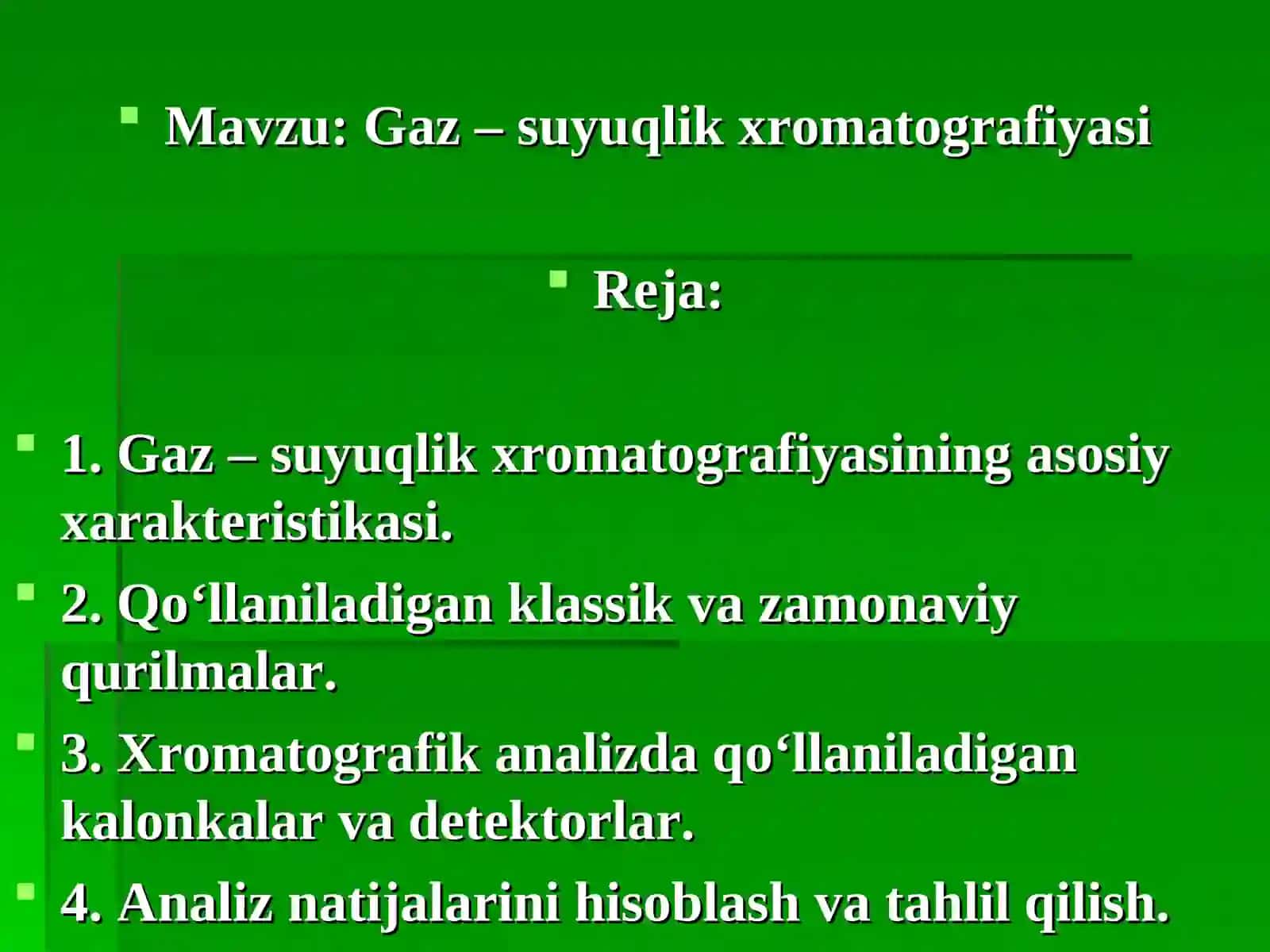 Gaz-suyuq xromatografiyasi 2