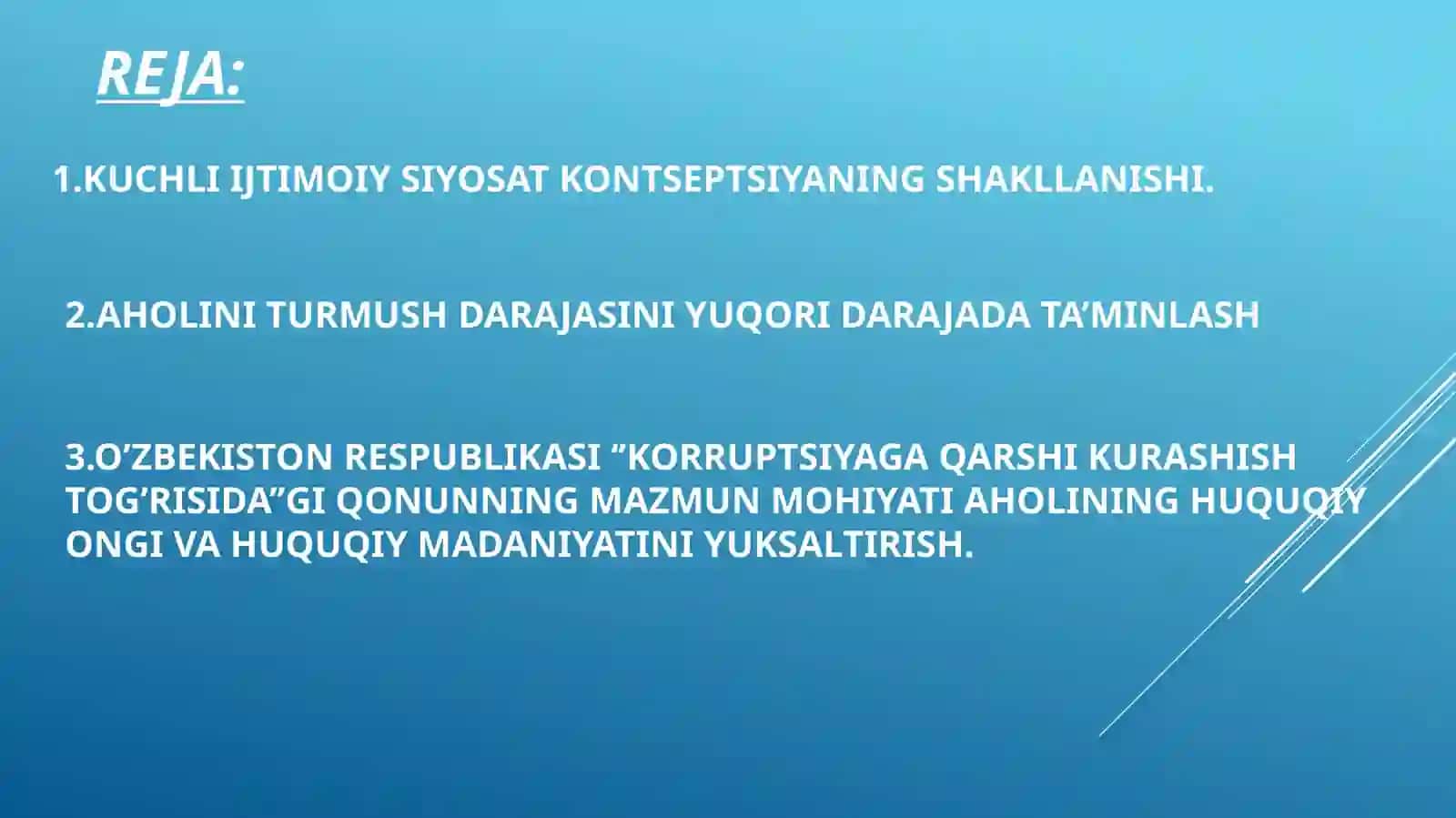 O’ZBEKISTON RESPUBLIKASIDAGI IJTIMOIY O’ZGARISHLAR 2